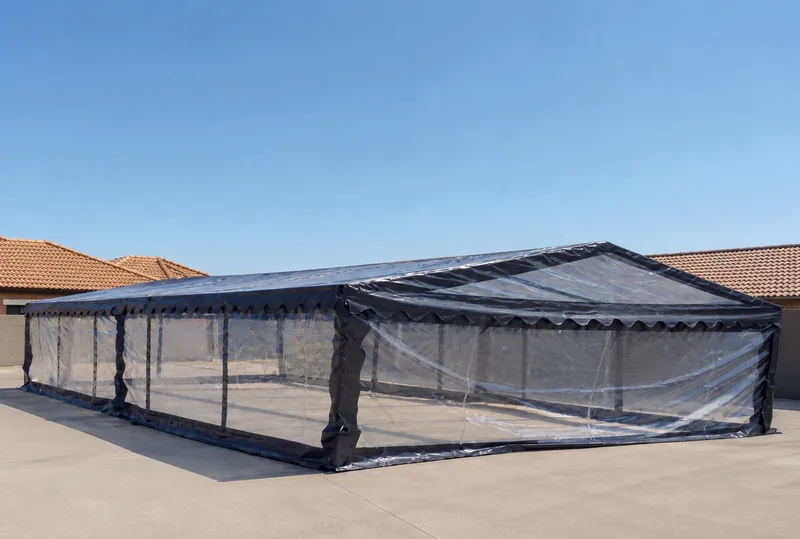6x15 black frame 100-seater tent for hire in Durban, KZN