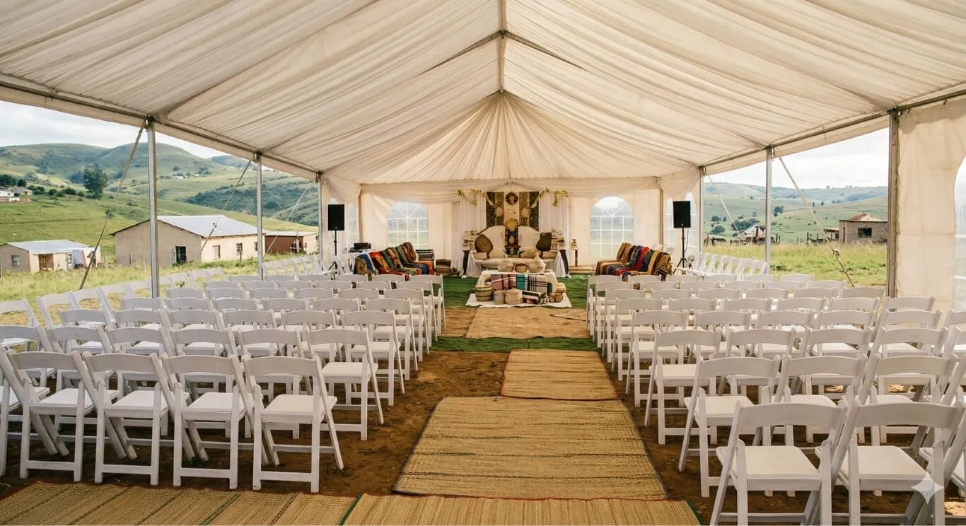 Cultural ceremony tent and equipment setup by Luvo Events