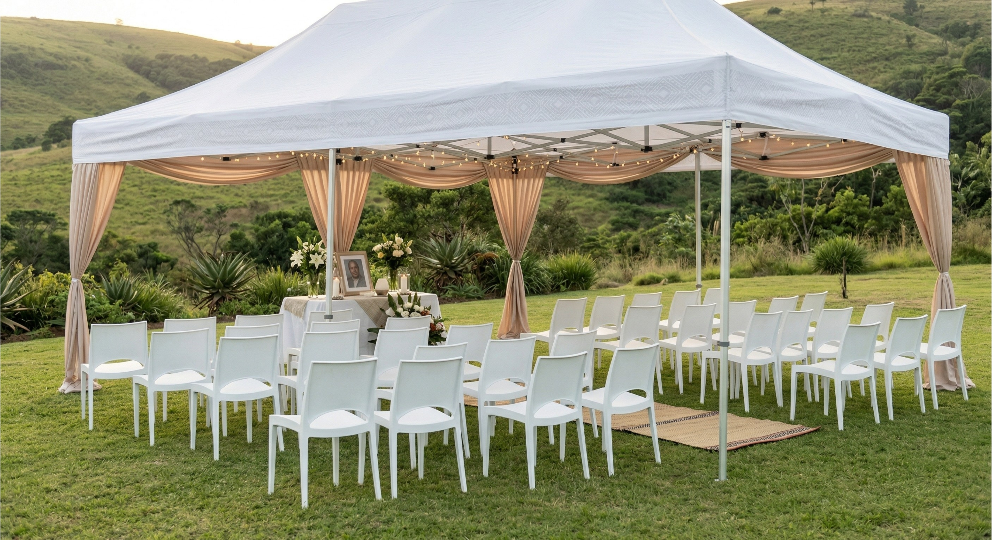 Dignified funeral and memorial setup by Luvo Events